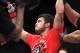 Aug 28, 2013; Indianapolis, IN, USA; Brad Tavares after defeating Bubba McDaniel during UFC Fight Night 27 at Bankers Life Fieldhouse. Mandatory Credit: Pat Lovell-USA TODAY Sports