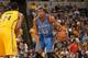 INDIANAPOLIS - APRIL 13: Kevin Durant #35 of the Oklahoma City Thunder handles the ball against the Indiana Pacers at Bankers Life Fieldhouse on April 13, 2014 in Indianapolis, Indiana. NOTE TO USER: User expressly acknowledges and agrees that, by downloading and or using this Photograph, user is consenting to the terms and condition of the Getty Images License Agreement. Mandatory Copyright Notice: 2014 NBAE (Photo by Ron Hoskins/NBAE via Getty Images)