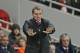 Liverpool's manager Brendan Rodgers gestures to his players as he watches his team play against Arsenal during their English FA Cup fifth round soccer match at Emirates Stadium in London, Sunday, Feb. 16, 2014. (AP Photo/Sang Tan)