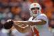 Tennessee quarterback Justin Worley throws to a receiver during the annual Orange and White NCAA college spring football game on Saturday, April 12, 2014, in Knoxville, Tenn. (AP Photo/Wade Payne)