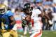 PASADENA, CA - SEPTEMBER 22: Wide receiver Brandin Cooks #7 of the Oregon State Beavers carries the ball to one on a 46 yard pass play in the fourth quarter against the UCLA Bruins at the Rose Bowl on September 22, 2012 in Pasadena, California. Oregon State won 27-20. (Photo by Stephen Dunn/Getty Images)