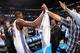 OKLAHOMA CITY, OK - JANUARY 17: Kevin Durant #35 of the Oklahoma City Thunder gets high fives from fans after an NBA game on January 17, 2014 at the Chesapeake Energy Arena in Oklahoma City, Oklahoma. Durant had a career high of 54 points as the Thunder won 127-121. NOTE TO USER: User expressly acknowledges and agrees that, by downloading and or using this Photograph, user is consenting to the terms and conditions of the Getty Images License Agreement. Mandatory Copyright Notice: Copyright 2014 NBAE (Photo by Layne Murdoch/NBAE via Getty Images)
