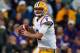BATON ROUGE, LA - NOVEMBER 29: Quarterback Zach Mettenberger #8 of the LSU Tigers throws a a pass against the Arkansas Razorbacks at Tiger Stadium on November 29, 2013 in Baton Rouge, Louisiana. (Photo by Chris Graythen/Getty Images)