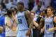 OKLAHOMA CITY, OK - APRIL 21: Zach Randolph #50 of the Memphis Grizzlies celebrates a 111-105 win in overtime against the Oklahoma City Thunder in Game Two of the Western Conference Quarterfinals during the 2014 NBA Playoffs at Chesapeake Energy Arena on April 21, 2014 in Oklahoma City, Oklahoma. NOTE TO USER: User expressly acknowledges and agrees that, by downloading and or using this photograph, User is consenting to the terms and conditions of the Getty Images License Agreement. (Photo by Ronald Martinez/Getty Images)