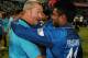 DHAKA, BANGLADESH - APRIL 06: Sri Lanka coach Paul Farbrace celebrates with Seekuge Prasanna after winning the ICC World Twenty20 Bangladesh 2014 Final between India and Sri Lanka at Sher-e-Bangla Mirpur Stadium on April 6, 2014 in Dhaka, Bangladesh. (Photo by Gareth Copley/Getty Images)