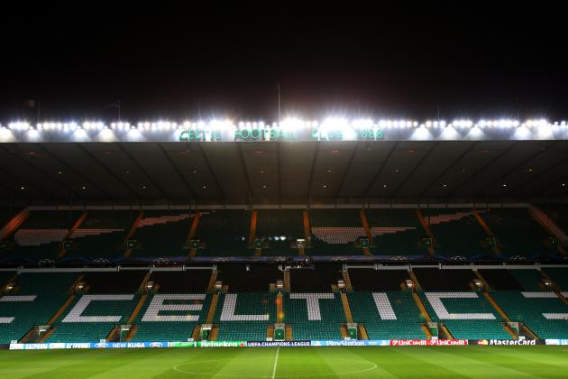 A general view of the stadium ahead of the Champions League round of 16 first leg soccer match between Celtic and Juventus at Celtic Park, Glasgow, Scotland, Tuesday Feb. 12, 2013. (AP Photo/Scott Heppell)