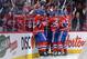 MONTREAL, QC - APRIL 22: Max Pacioretty #67 of the Montreal Canadiens celebrates with teammates Thomas Vanek #20, Andrei Markov #79 and P.K. Subban #76 after scoring the winning goal against the Tampa Bay Lightning in Game Four of the First Round of the 2014 Stanley Cup Playoffs on April 22, 2014 at the Bell Centre in Montreal, Quebec, Canada. (Photo by Francois Lacasse/NHLI via Getty Images)