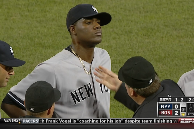 Yankees Pitcher Michael Pineda Ejected for Having Pine Tar on His ...