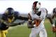Oregon State wide receiver Brandin Cooks (7) runs past California defensive back Kameron Jackson (3) during the second half of an NCAA college football game in Berkeley, Calif., Saturday, Oct. 19, 2013. (AP Photo/Tony Avelar)