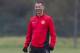 Manchester United's Ryan Giggs smiles during a training session at Carrington training ground in Manchester, England, Tuesday Nov. 26, 2013. Manchester United will play Bayer Leverkusen in Germany in a Champion's League Group A soccer match on Wednesday. (AP Photo/Jon Super)