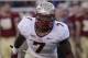 Florida State linebacker Christian Jones (7) works his coverage during the second half of an NCAA college football game against Boston College in Boston, Mass., Saturday, Sept. 28, 2013. Florida State defeated Boston College 48-34. (AP Photo/Stephan Savoia)