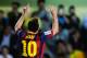 VILLARREAL, SPAIN - APRIL 27: Lionel Messi of FC Barcelona celebrates after scoring his team's third goal during the La Liga match between Villarreal CF and FC Barcelona at El Madrigal on April 27, 2014 in Villarreal, Spain. (Photo by David Ramos/Getty Images)