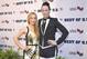 WASHINGTON, DC - APRIL 02: Tara Lipinski and Johnny Weir walk the red carpet during the U.S. Olympic Committee's Best of U.S. Awards at Warner Theatre on April 2, 2014 in Washington, DC. (Photo by Kris Connor/Getty Images for the USOC)