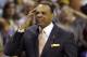 Memphis Grizzlies coach Lionel Hollins gestures during the first half in Game 4 of the Western Conference finals NBA basketball playoff series against the San Antonio Spurs, in Memphis, Tenn., Monday, May 27, 2013. (AP Photo/Danny Johnston)