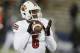 Louisville Cardinals quarterback Teddy Bridgewater prior to an NCAA college football game against Connecticut, in East Hartford, Conn., Friday Nov. 8, 2013.(AP Photo/Charles Krupa)