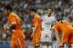 Real Madrid's Cristiano Ronaldo from Portugal, center right, looks on during a Spanish La Liga soccer match between Real Madrid and Valencia at the Santiago Bernabeu stadium in Madrid, Spain, Sunday May 4, 2014. (AP Photo/Daniel Ochoa de Olza)