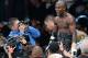 LAS VEGAS, NV - MAY 03: Floyd Mayweather Jr. celebrates after defeating Marcos Maidana by majority decision in their WBC/WBA welterweight unification fight at the MGM Grand Garden Arena on May 3, 2014 in Las Vegas, Nevada. (Photo by Ethan Miller/Getty Images)
