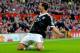MANCHESTER, ENGLAND - OCTOBER 19: Dejan Lovren of Southampton celebrates after scoring a late goal to level the scores at 1-1 during the Barclays Premier League match between Manchester United and Southampton at Old Trafford on October 19, 2013 in Manchester, England. (Photo by Shaun Botterill/Getty Images)