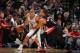 SAN ANTONIO, TX - MAY 6: Tony Parker #9 of the San Antonio Spurs drives against C.J. McCollum #3 of the Portland Trail Blazers in Game One of the Western Conference Semi-Finals during the 2014 NBA Playoffs at AT&T Center on May 6, 2014 in San Antonio, Texas. NOTE TO USER: User expressly acknowledges and agrees that, by downloading and/or using this Photograph, user is consenting to the terms and conditions of the Getty Images License Agreement. Mandatory Copyright Notice: Copyright 2014 NBAE (Photo by Garrett Ellwood/NBAE via Getty Images)