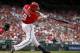 Washington Nationals left fielder Kevin Frandsen (19) bats during a baseball game against the St. Louis Cardinals at Nationals Park Saturday, April 19, 2014, in Washington. The Cardinals won 4-3. (AP Photo/Alex Brandon)