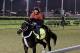 Exercise rider Bryan Beccia takes Kentucky Derby entrant Ride On Curlin for a morning workout at Churchill Downs Saturday, May 3, 2014, in Louisville, Ky. (AP Photo/Garry Jones)