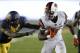 Oregon State wide receiver Brandin Cooks (7) runs past California defensive back Kameron Jackson (3) during the second half of an NCAA college football game in Berkeley, Calif., Saturday, Oct. 19, 2013. (AP Photo/Tony Avelar)