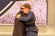 Johnny Manziel hugs NFL Commissioner Roger Goodell after being selected by the Cleveland Browns at the 2014 NFL Draft at Radio City on Thursday, May 8th, 2014 in New York, NY. (AP Photo/Gregory Payan)