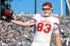 Nov 17, 2012; University Park, PA, USA; Indiana Hoosiers tight end Ted Bolser (83) reacts after making a catch for a touchdown during the second quarter against the Penn State Nittany Lions at Beaver Stadium. Mandatory Credit: Rich Barnes-USA TODAY Sports