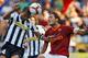 Juventus midfielder Felipe Melo of Brazil, left, vies for the ball with AS Roma forward Francesco Totti, right, during their Serie A soccer match at Rome's Olympic stadium, Sunday, Aug. 30, 2009. (AP Photo/Alessandra Tarantino)