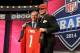 May 8, 2014; New York, NY, USA; Mike Evans (Texas A&M) poses with NFL commissioner Roger Goodell after being selected as the number seven overall pick in the first round of the 2014 NFL Draft to the Tampa Bay Buccaneers at Radio City Music Hall. Mandatory Credit: Adam Hunger-USA TODAY Sports