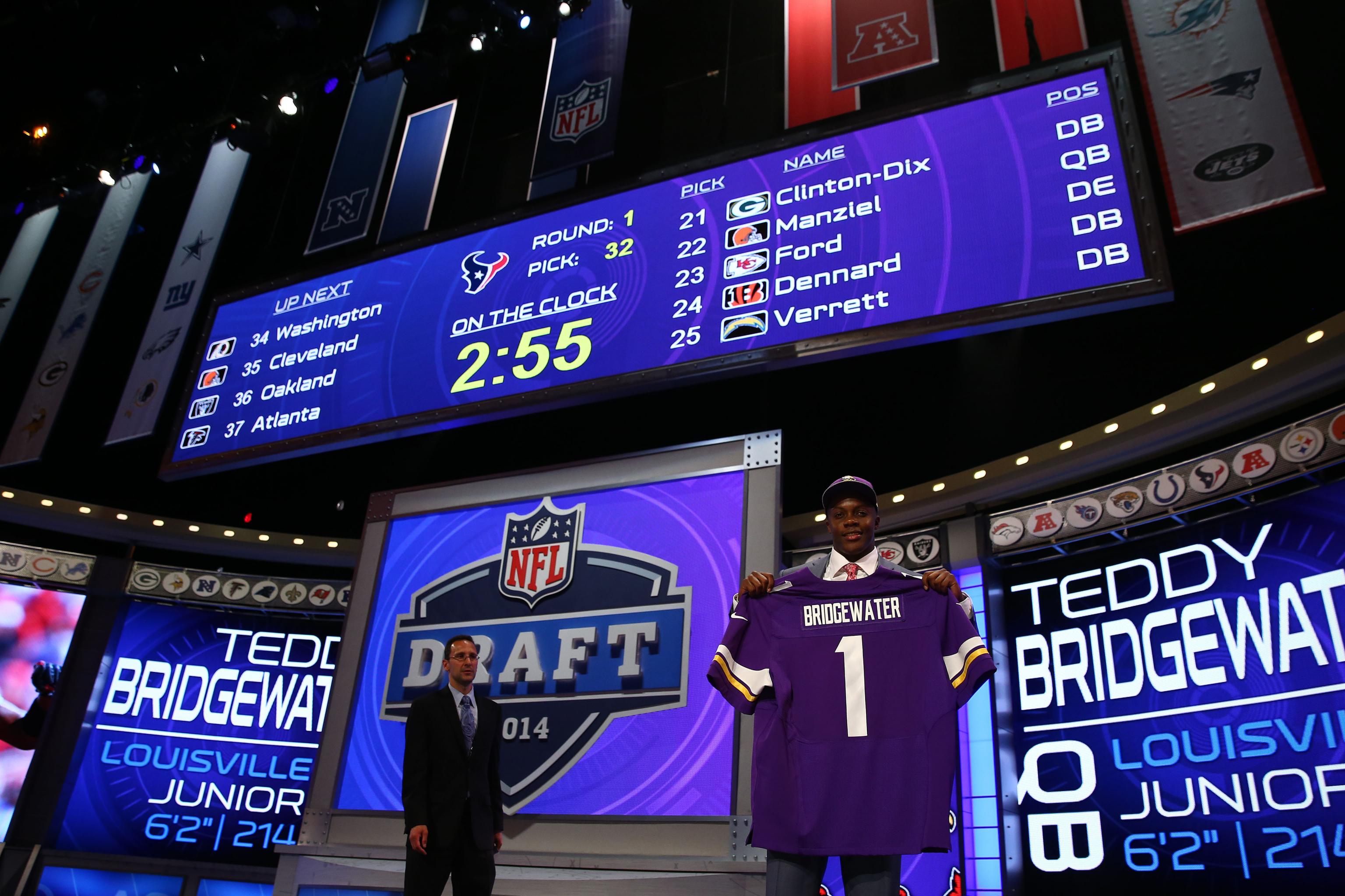 NFL Draft: Vikings trade down and take LB Barr, QB Bridgewater