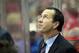 Feb 9, 2013; Washington, DC, USA; Florida Panthers head coach Kevin Dineen looks up at the scoreboard form behind the bench against the Washington Capitals in the first period at Verizon Center. The Capitals won 5-0. Mandatory Credit: Geoff Burke-USA TODAY Sports