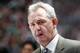 VANCOUVER, BC - APRIL 5: Head coach Darryl Sutter of the Los Angeles Kings looks on from the bench during their NHL game against the Vancouver Canucks at Rogers Arena April 5, 2014 in Vancouver, British Columbia, Canada. Vancouver won 2-1. (Photo by Jeff Vinnick/NHLI via Getty Images)