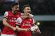 Laurent Koscielny celebrates scoring against Newcastle United in April's Premier League encounter.