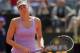 Russia's Maria Sharapova reacts after losing a point during her match against Serbia's Ana Ivanovic at the Italian open tennis tournament in Rome, Thursday, May 15, 2014. (AP Photo/Gregorio Borgia)