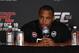 Oct 19, 2013; Houston, TX, USA; Daniel Cormier answers a question during the press conference following UFC 166 at Toyota Center. Mandatory Credit: Andrew Richardson-USA TODAY Sports