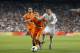 Real Madrid's Cristiano Ronaldo from Portugal, right, duels for the ball with Valencia's Joao Pereira from Portugal during a Spanish La Liga soccer match at the Santiago Bernabeu stadium in Madrid, Spain, Sunday, May 4, 2014 . (AP Photo/Daniel Ochoa de Olza)