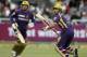 Kolkata Knight Riders Gautam Gambhir, right, makes a run against the Titans during a Champions League Twenty20 game in Cape Town, South Africa, Sunday, Oct 21, 2012. (AP Photo/Schalk van Zuydam)