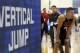 Aaron Gordon, from Arizona, waits to participate in the running vertical jump at the 2014 NBA basketball draft combine Friday, May 16, 2014, in Chicago. (AP Photo/Charles Rex Arbogast)
