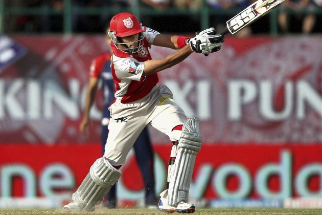 Kings XI Punjab's Gurkeerat Singh is bowled out during an Indian Premier league cricket match against Delhi Daredevils in Dharmsala, India, Saturday, May 19, 2012. (AP Photo)