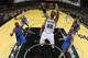 SAN ANTONIO, TX - MAY 19: Tiago Splitter #22 of the San Antonio Spurs dunks the ball in the second half while taking on the Oklahoma City Thunder in Game One of the Western Conference Finals during the 2014 NBA Playoffs at AT&T Center on May 19, 2014 in San Antonio, Texas. NOTE TO USER: User expressly acknowledges and agrees that, by downloading and or using this photograph, User is consenting to the terms and conditions of the Getty Images License Agreement. (Photo by Ronald Martinez/Getty Images)