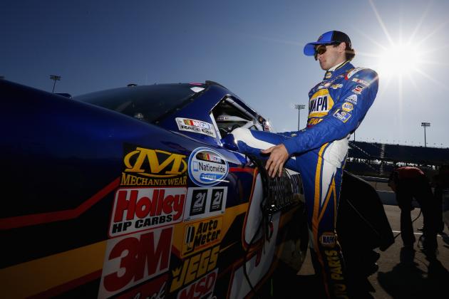 NEWTON, IA - MAY 17: Chase Elliott, driver of the #9 NAPA Auto Parts Chevrolet, climbs into his car during practice for the NASCAR Nationwide Series Get To Know Newton 250 Presented By Sherwin Williams at Iowa Speedway on May 17, 2014 in Newton, Iowa. (Photo by Matt Sullivan/Getty Images)
