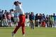 FILE - In this Sept. 7, 2013 file photo, Patrick Rodgers tees off on the third hole during the Walker Cup Match golf tournament held at the National Golf Links of America in Southampton, N.Y.Rodgers heads to the NCAA men's golf championships this week tied with Tiger Woods for the most wins in Stanford history. Setting the record will take conquering venerable Prairie Dunes and one of the deepest fields in years. (AP Photo/Kathy Kmonicek, File)
