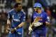 Rajasthan Royals' Shane Watson and Mumbai Indians' Kieron Pollard interact during the Indian Premier League (IPL) cricket match in Mumbai, India, Friday, May 20, 2011.(AP Photo/Rajanish Kakade)