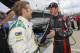 INDIANAPOLIS, IN - MAY 11: Kurt Busch driver of the #26 Honda talks to Ed Carpenter, driver of the #20 Ed Carpenter Racing Chevrolet Dallara practice for the Indy 500 at the Indianapolis Motor Speedway on May 11, 2014 in Indianapolis, Indiana. (Photo by Michael Hickey/Getty Images)