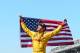 May 25, 2014; Indianapolis, IN, USA; IndyCar Series driver Ryan Hunter-Reay celebrates after winning the 2014 Indianapolis 500 at Indianapolis Motor Speedway. Mandatory Credit: Andrew Weber-USA TODAY Sports