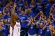 OKLAHOMA CITY, OK - MAY 25: Serge Ibaka #9 of the Oklahoma City Thunder reacts as he leaves the court in the second half against the San Antonio Spurs during Game Three of the Western Conference Finals of the 2014 NBA Playoffs at Chesapeake Energy Arena on May 25, 2014 in Oklahoma City, Oklahoma. (Photo by Ronald Martinez/Getty Images)