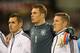 DUBLIN, IRELAND - OCTOBER 12: Miroslav Klose, Manuel Neuer and Bastian Schweinsteiger of Germany line up priorto the FIFA 2014 World Cup Qualifier Group C match between Republic of Ireland and Germany at the Aviva Stadium on October 12, 2012 in Dublin, Ireland. (Photo by Alex Livesey/Getty Images)