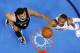 Oklahoma City Thunder guard Russell Westbrook, right, shoots in front of San Antonio Spurs forward Jeff Ayres (11) in the fourth quarter of Game 3 of an NBA basketball playoff series in the Western Conference finals, Sunday, May 25, 2014, in Oklahoma City. Oklahoma City won 106-97. (AP Photo/Sue Ogrocki)