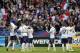 French soccer players celebrate a goal during the friendly soccer match between France and Norway at the Stade de France stadium in Saint Denis, outside Paris, Tuesday, May 27, 2014. France are preparing for the upcoming soccer World Cup in Brazil starting on 12 June. (AP Photo/Christophe Ena)